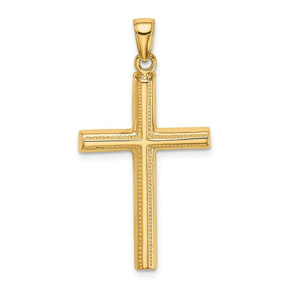 14K Gelbgold Polierter Kreuz-Anhänger