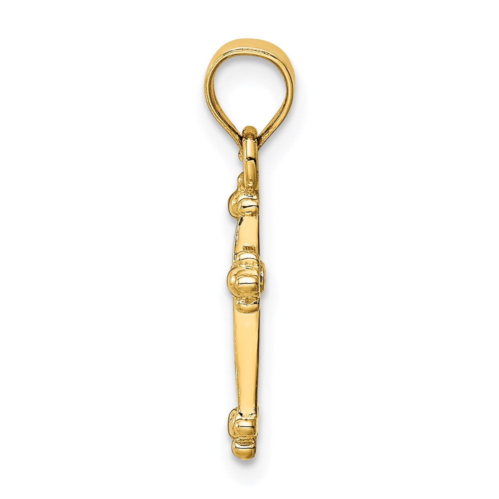14K Gelbgold Klein Kreuz Charm