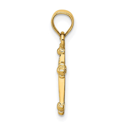 14K Gelbgold Klein Kreuz Charm