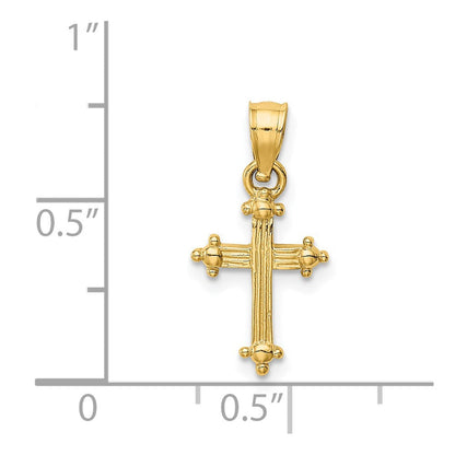 14K Gelbgold Klein Kreuz Charm