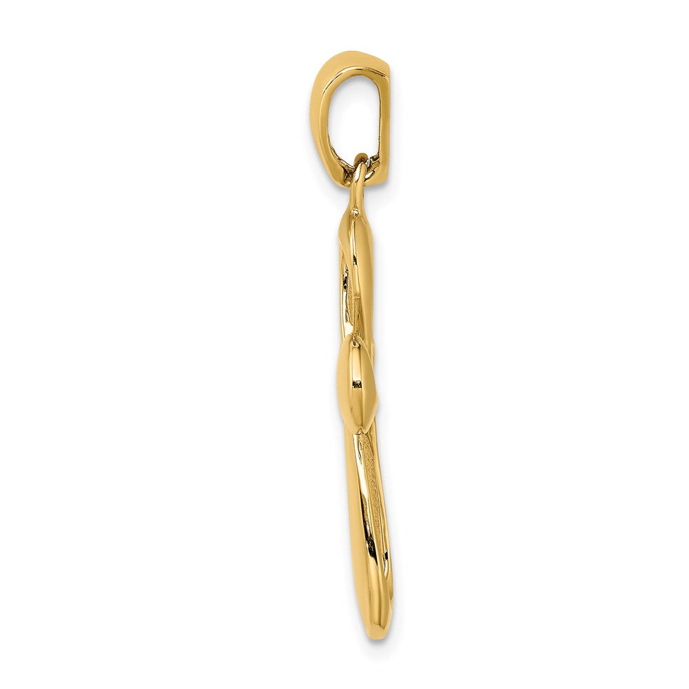 14K Gelbgold Poliertes Kreuz-Charm