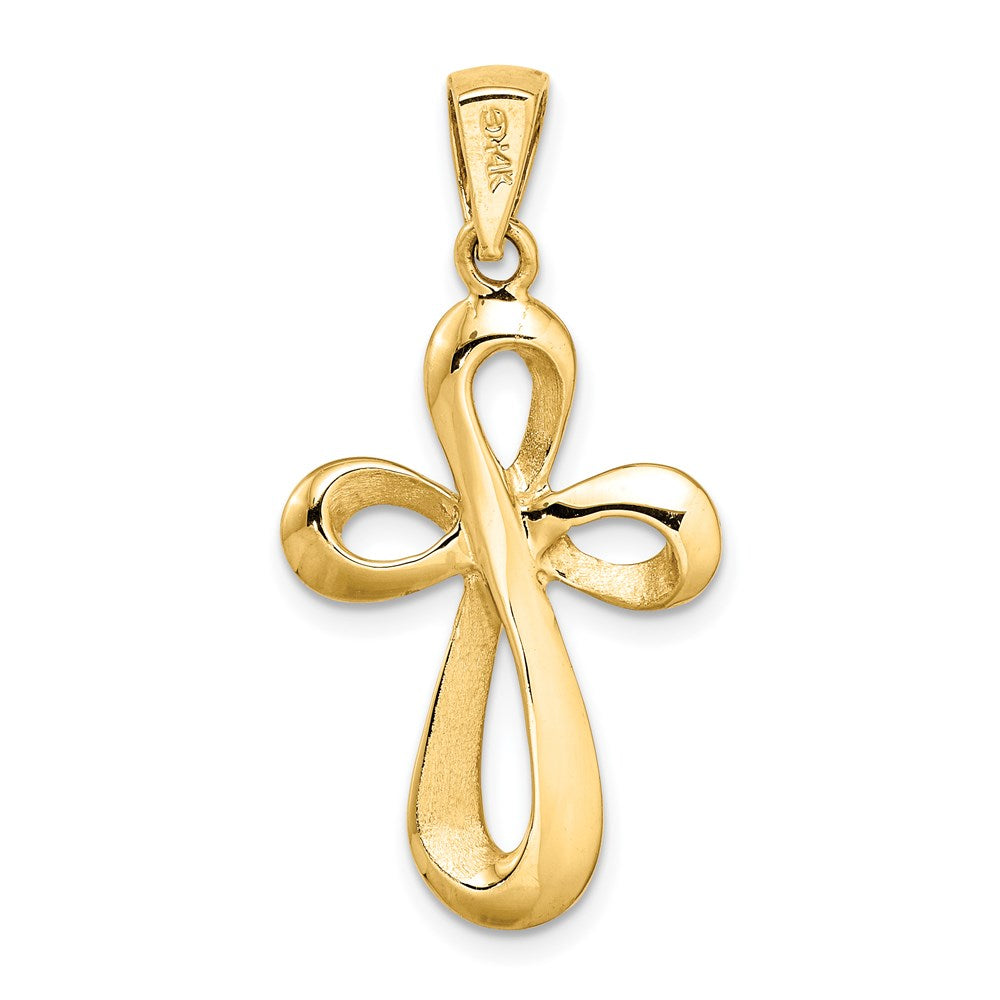 14K Gelbgold Poliertes Kreuz-Charm