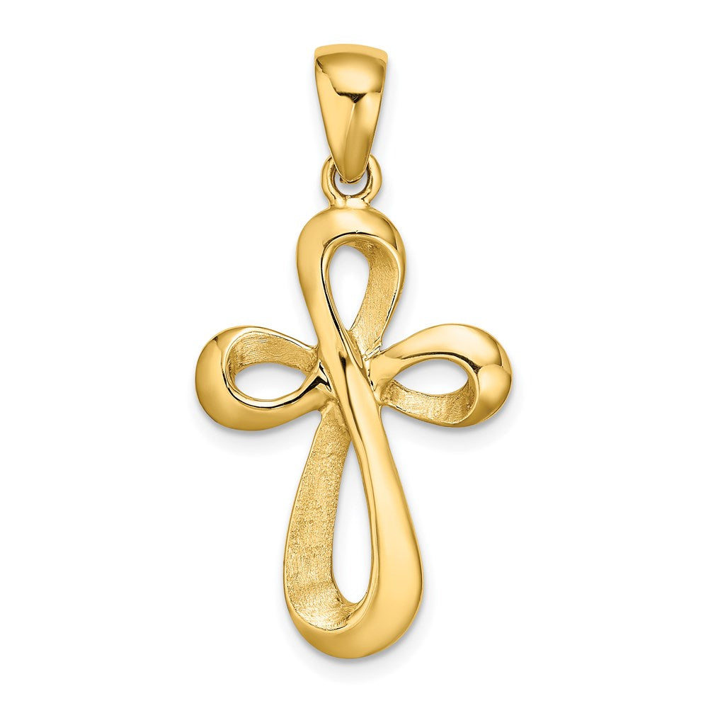 14K Gelbgold Poliertes Kreuz-Charm