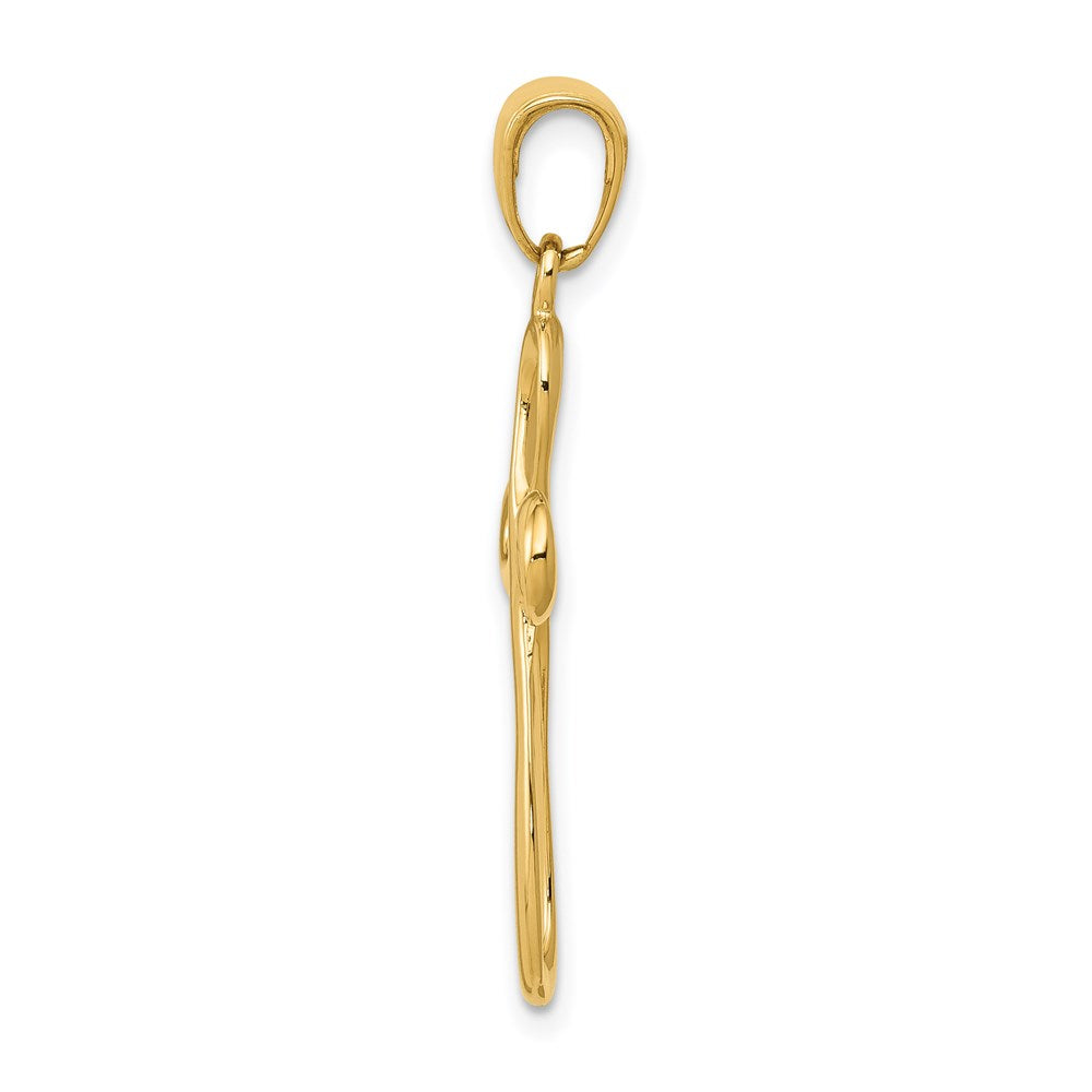14K Gelbgold Poliertes Kreuz-Anhänger** Wait, let me correct the grammar: **14K Gelbgold Polierter Kreuz-Anhänger