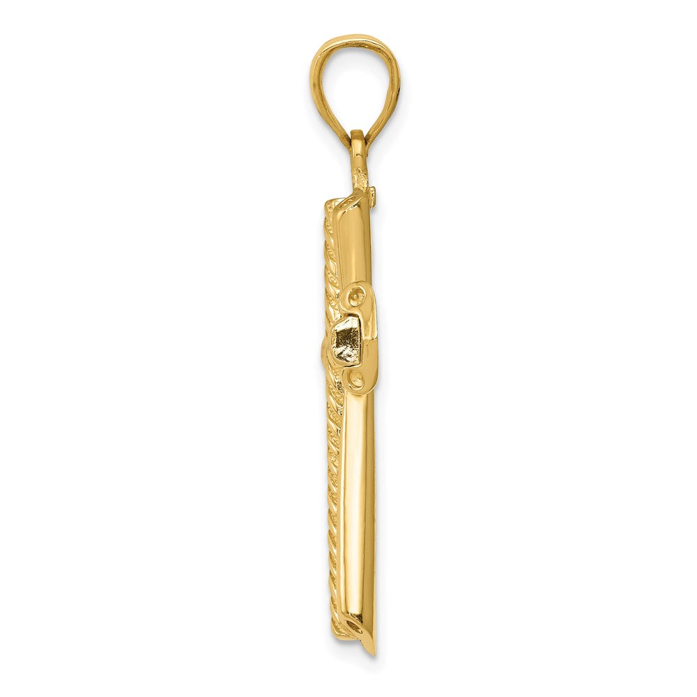 Gedrehter Kreuzanhänger aus 14K Gelbgold