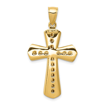 Gedrehter Kreuzanhänger aus 14K Gelbgold
