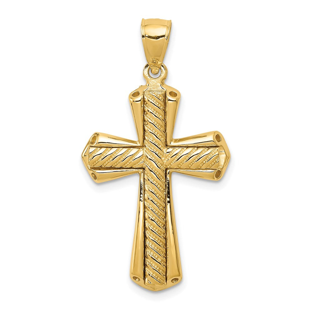 Gedrehter Kreuzanhänger aus 14K Gelbgold