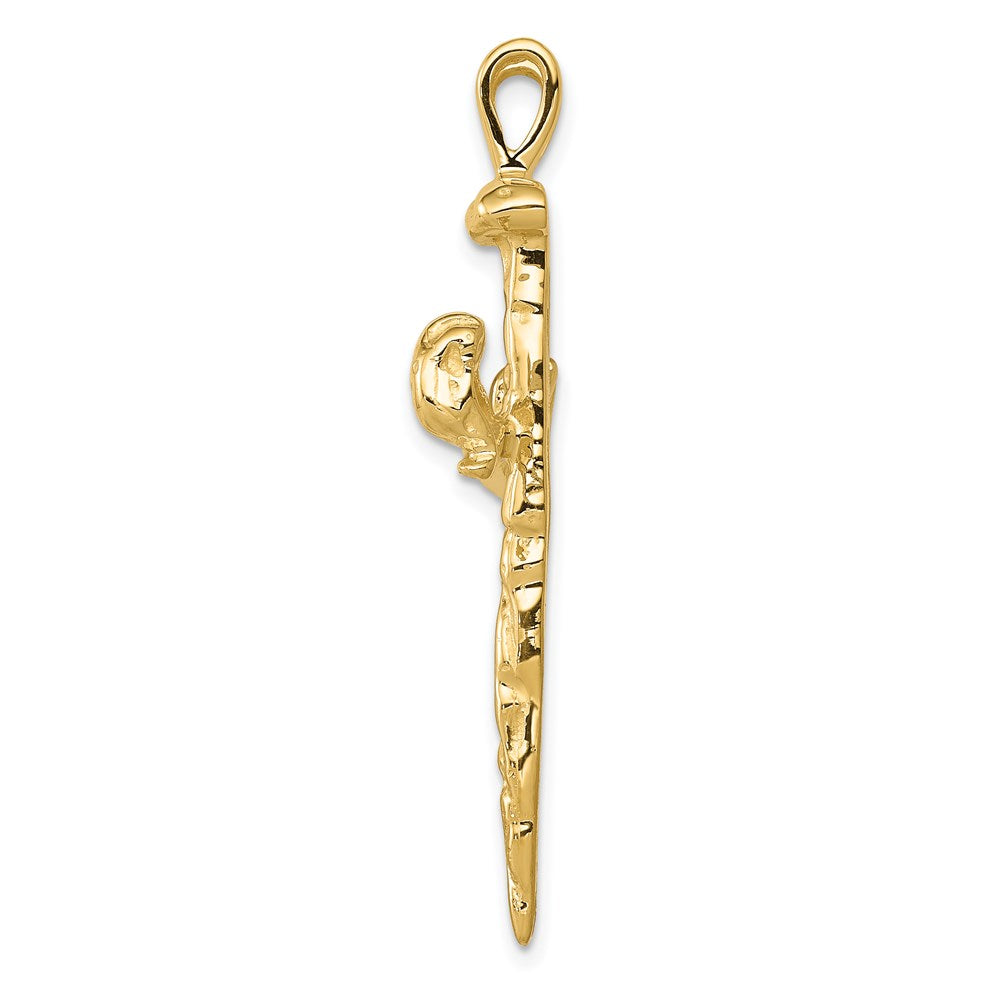 14K Gelbgold Polierter Nagel-Kreuz-Charm