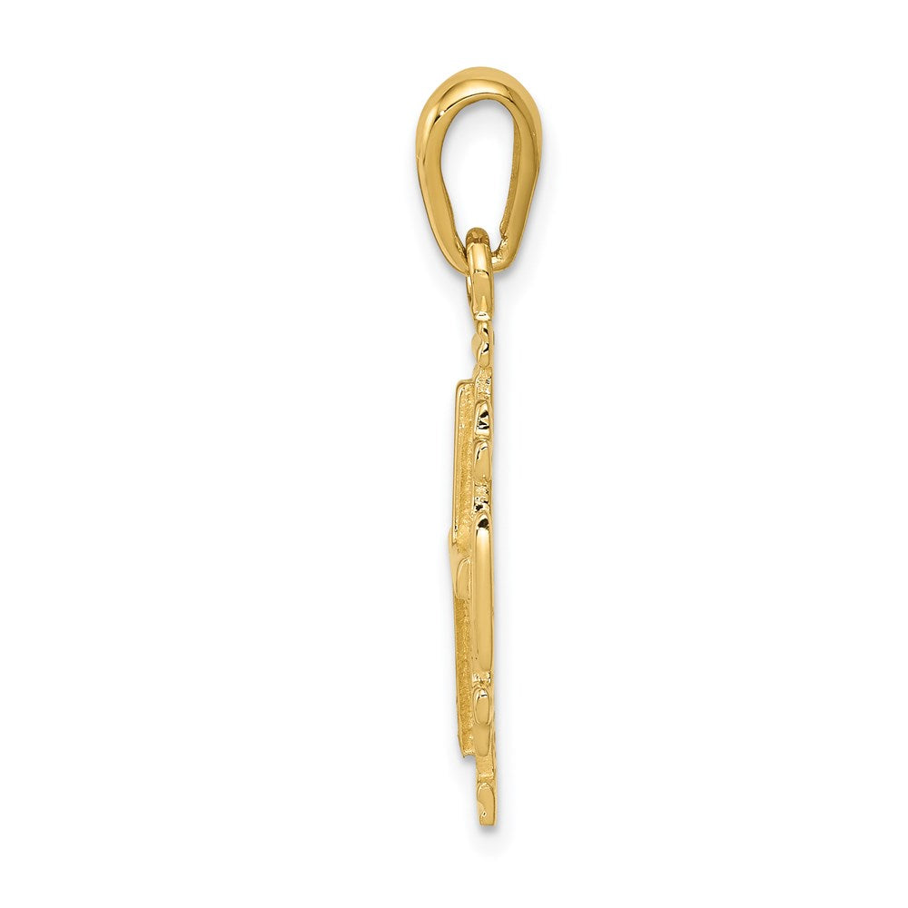 14K Gelbgold Jerusalem-Kreuz-Anhänger
