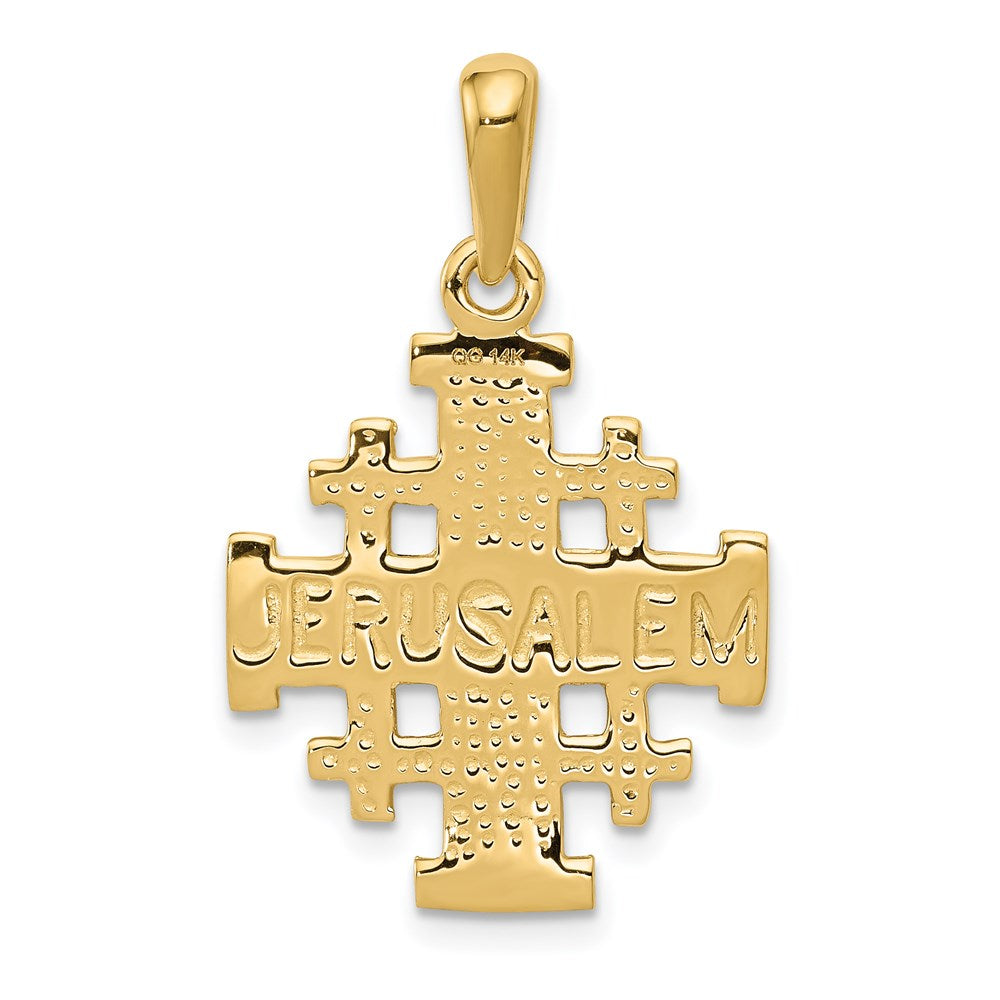 14K Gelbgold Jerusalem-Kreuz-Anhänger