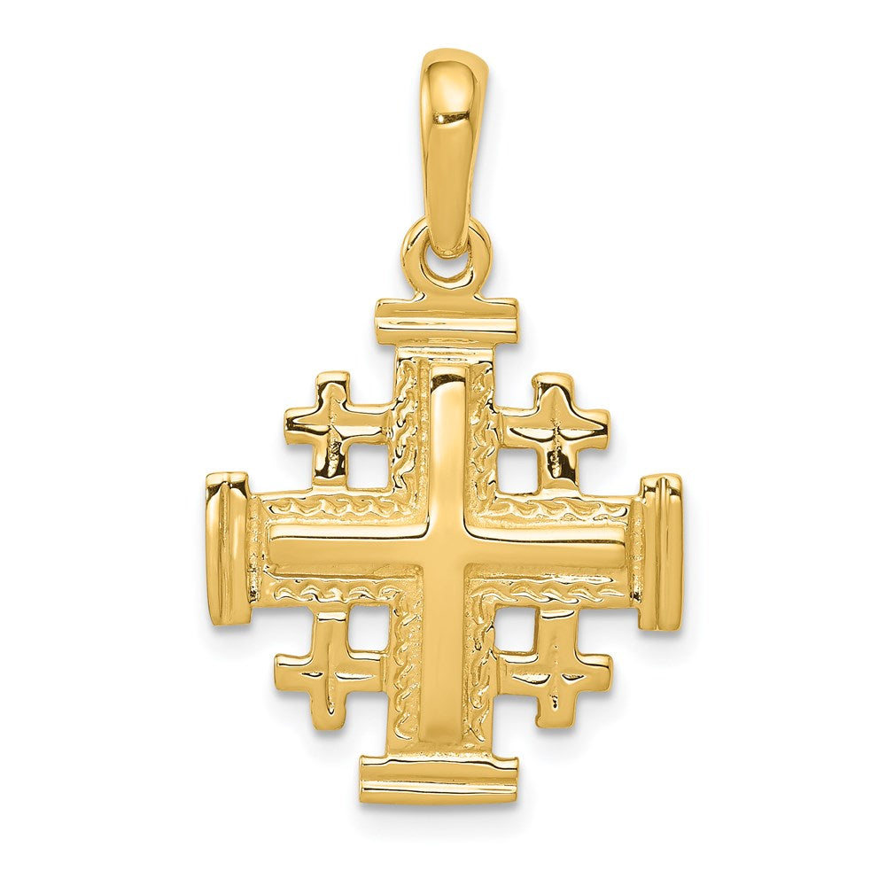 14K Gelbgold Jerusalem-Kreuz-Anhänger