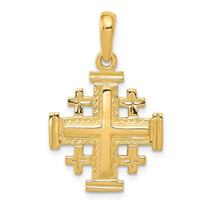 14K Gelbgold Jerusalem-Kreuz-Anhänger