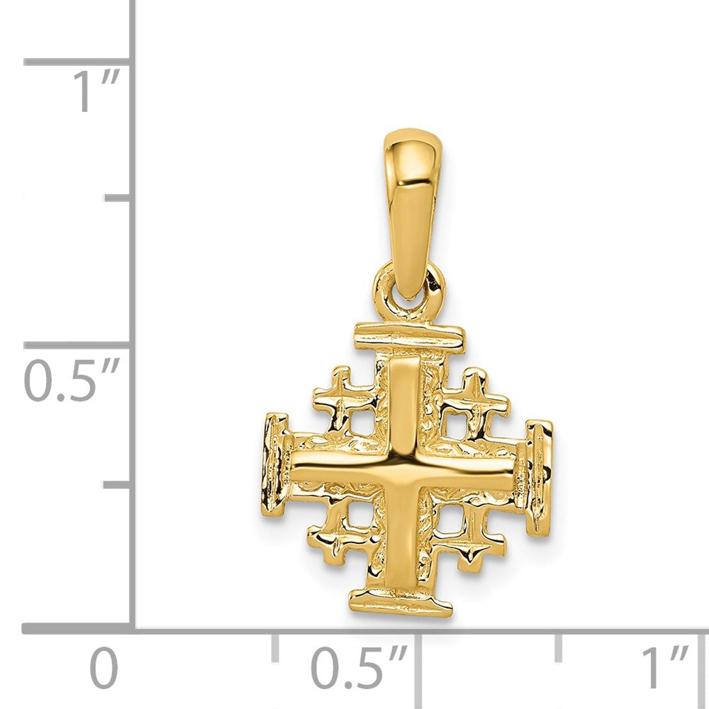 14K Gelbgold Jerusalemkreuz-Charm