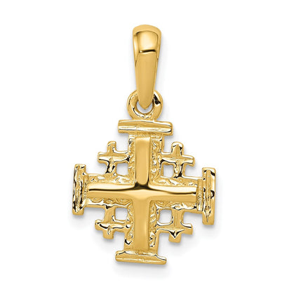 14K Gelbgold Jerusalemkreuz-Charm