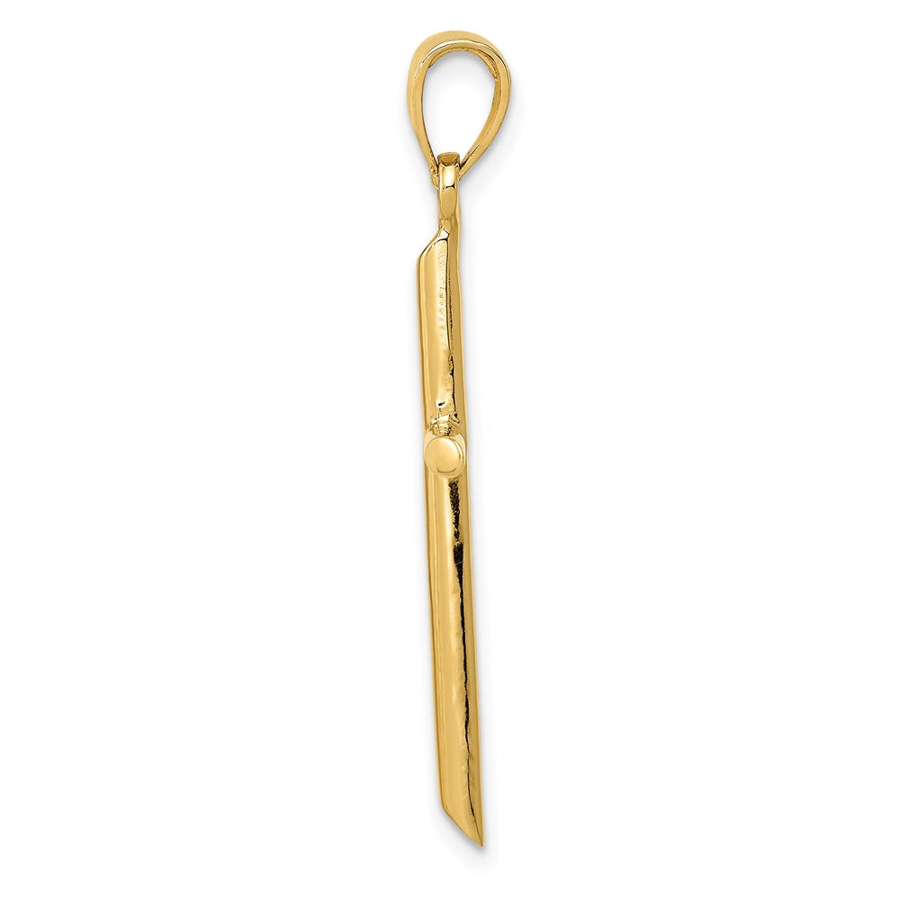 14K Gelbgold polierter Kreuzanhänger