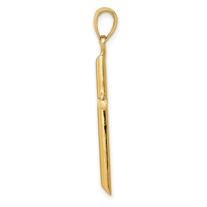 14K Gelbgold polierter Kreuzanhänger
