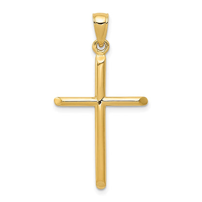 14K Gelbgold polierter Kreuzanhänger