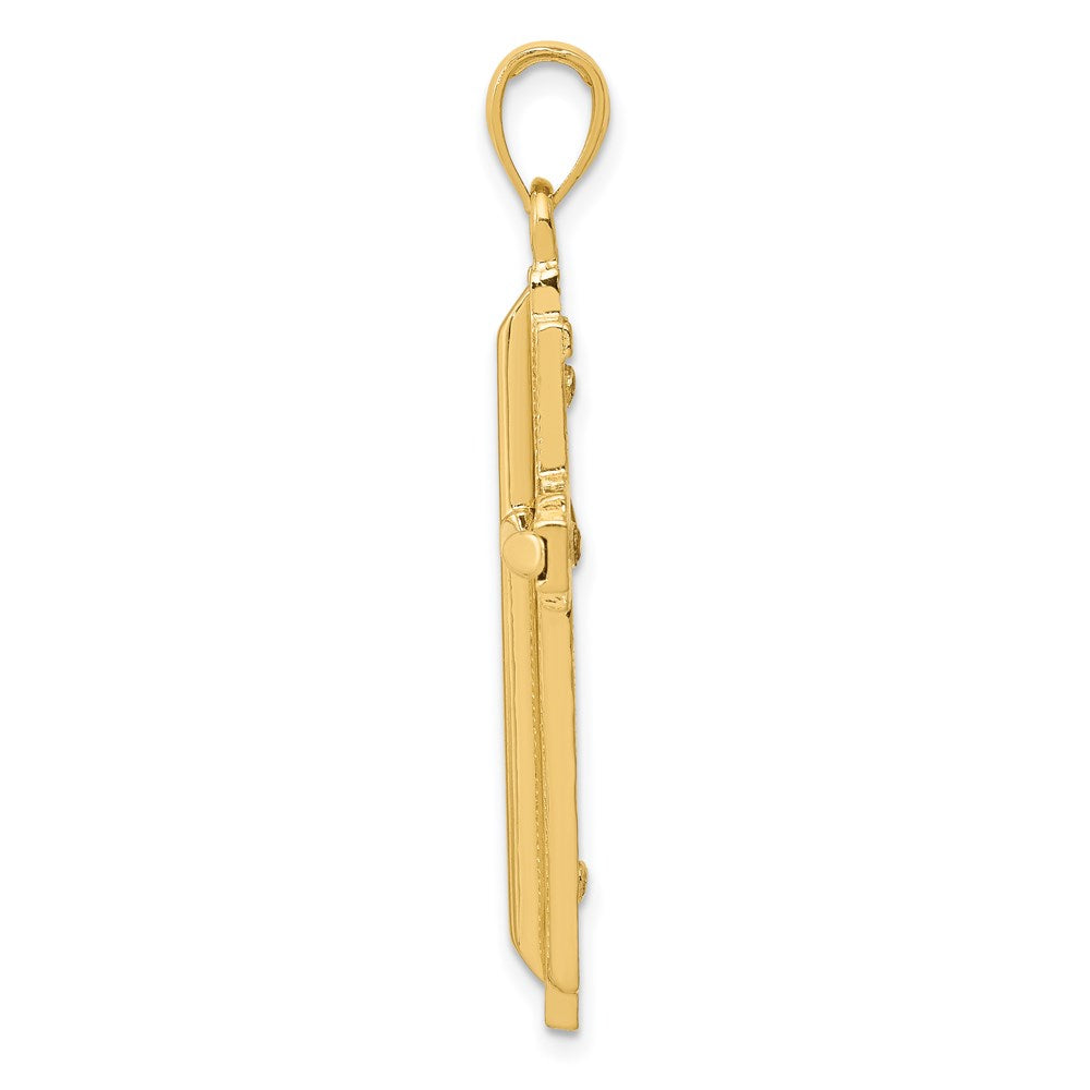 14K Gelbgold Polierter Kreuz-Anhänger