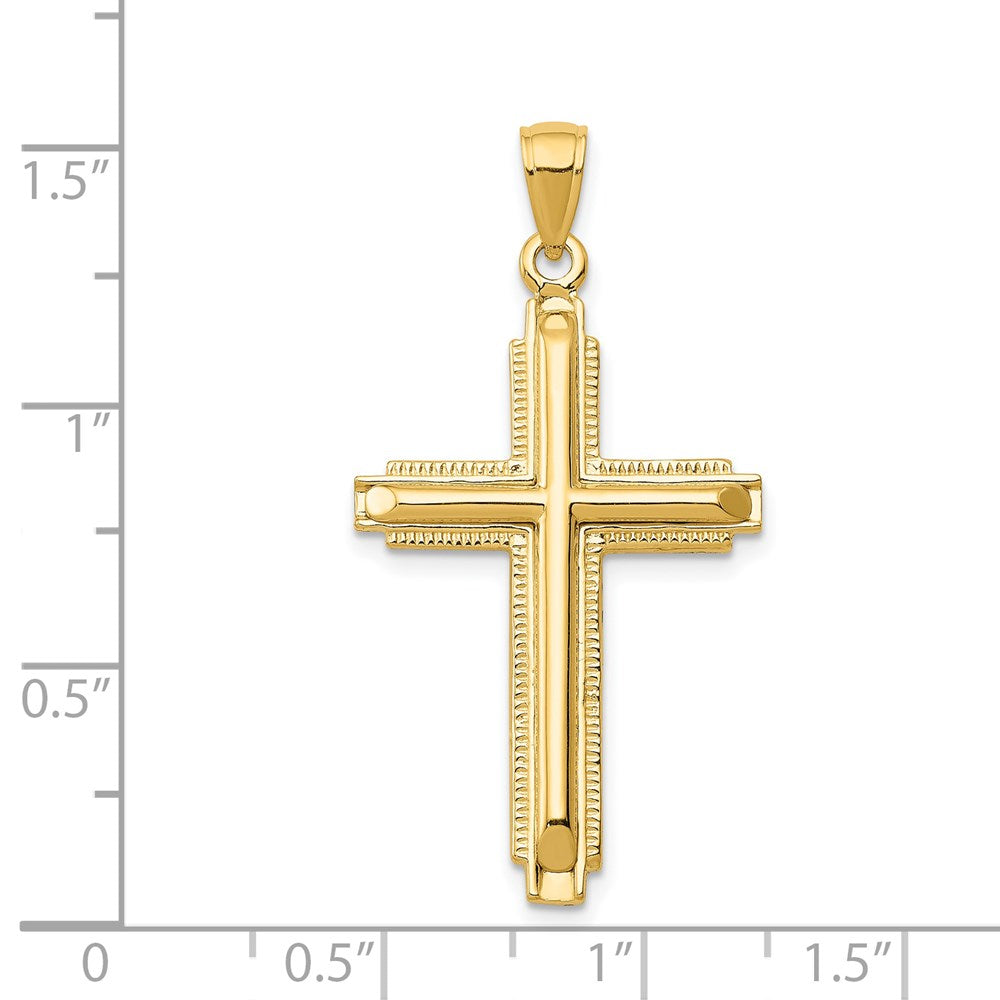 14K Gelbgold Polierter Kreuz-Anhänger