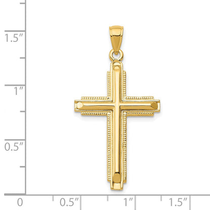 14K Gelbgold Polierter Kreuz-Anhänger