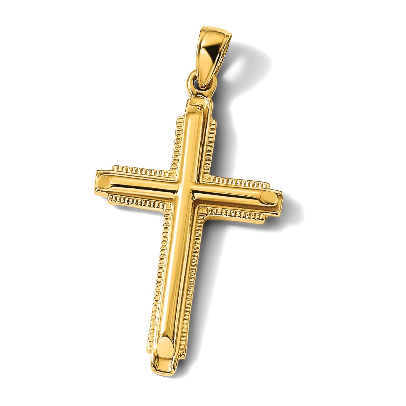 14K Gelbgold Polierter Kreuz-Anhänger