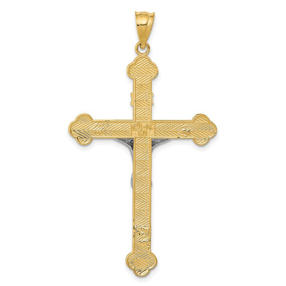 14K Bicolor-Gold INRI-Kruzifix-Anhänger