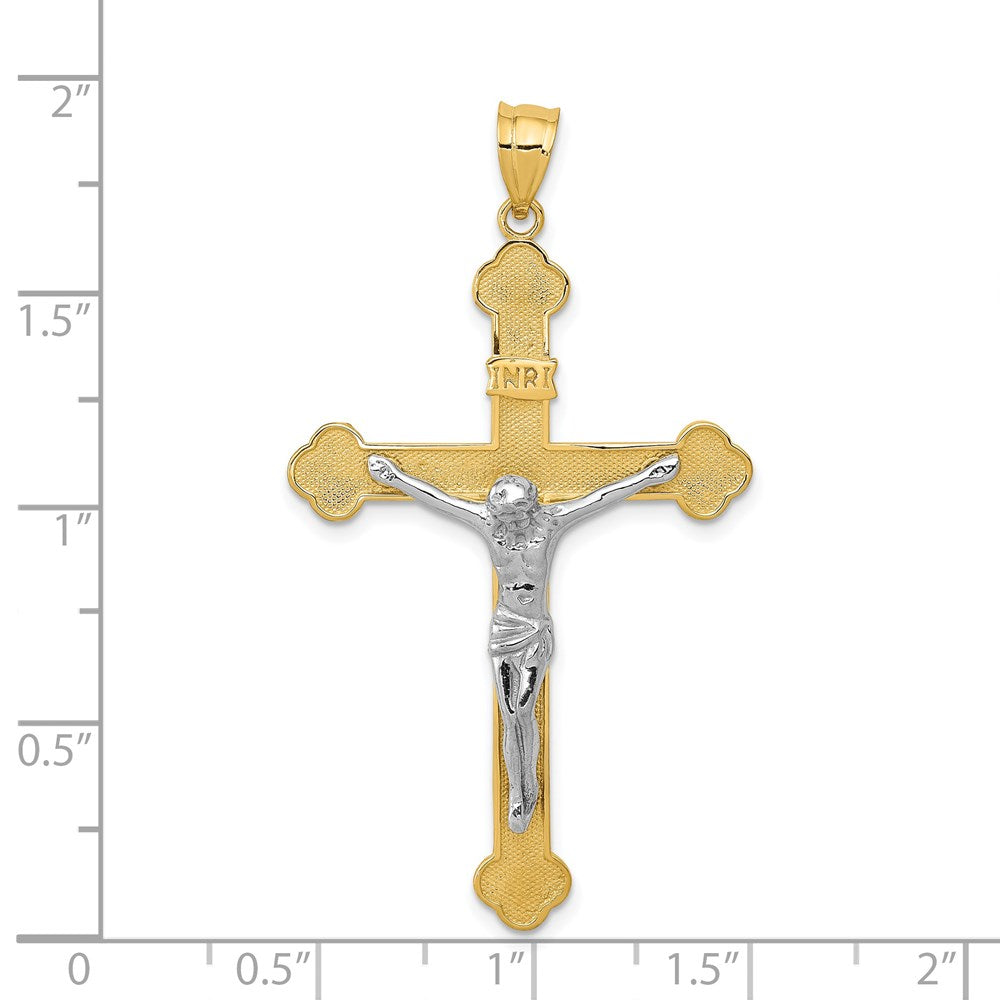 14K Bicolor-Gold INRI-Kruzifix-Anhänger