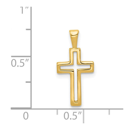 14K Gelbgold Kreuz Charm