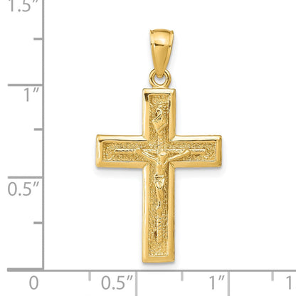 14K Gelbgold Poliert Kruzifix-Anhänger
