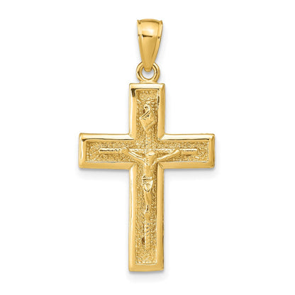 14K Gelbgold Poliert Kruzifix-Anhänger