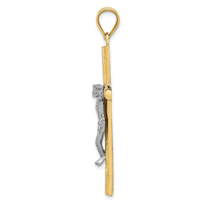 14K Bicolor Gold Kruzifix-Anhänger