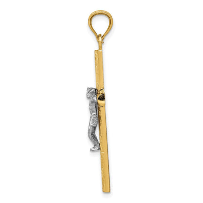 14K Bicolor Gold Kruzifix-Anhänger