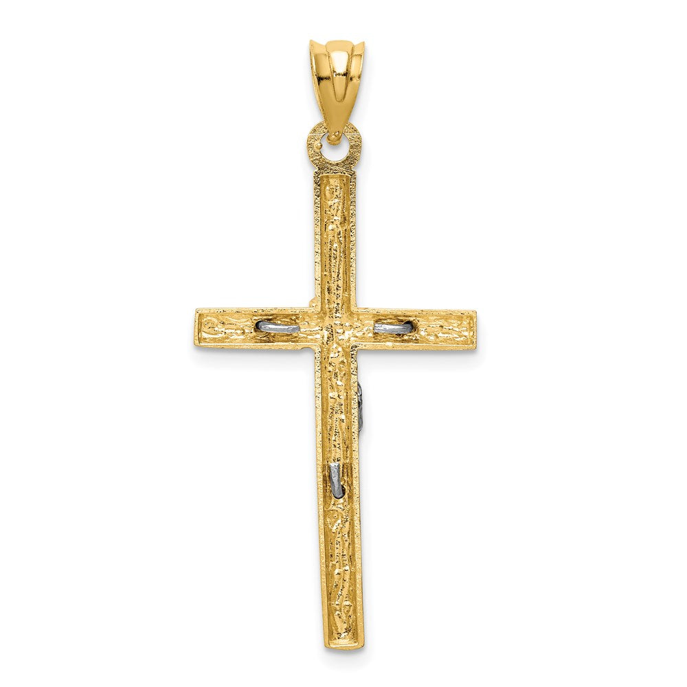 14K Bicolor Gold Kruzifix-Anhänger