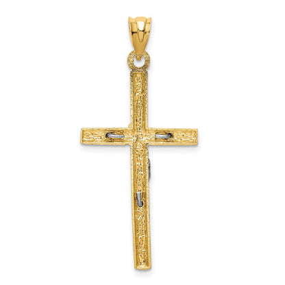 14K Bicolor Gold Kruzifix-Anhänger