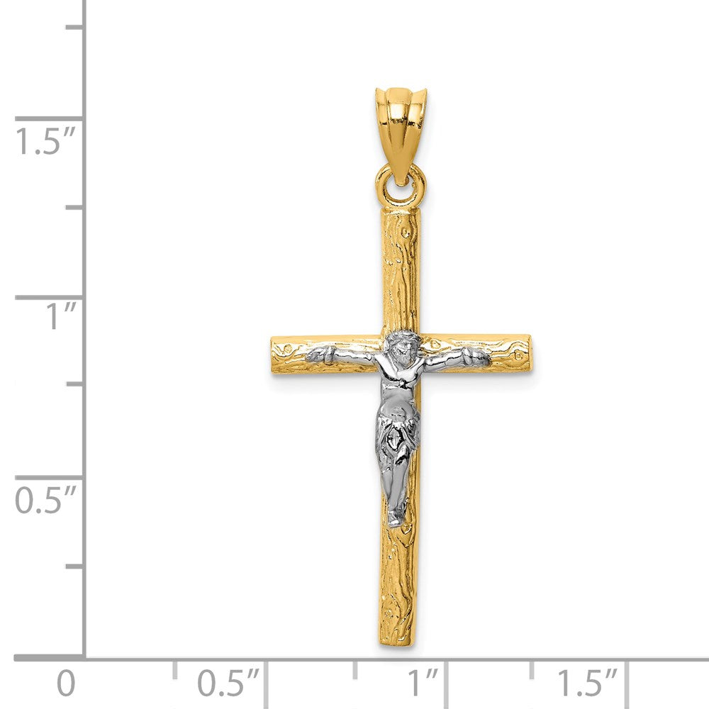 14K Bicolor Gold Kruzifix-Anhänger