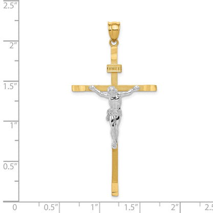14K Bicolor Gold Kruzifix-Anhänger