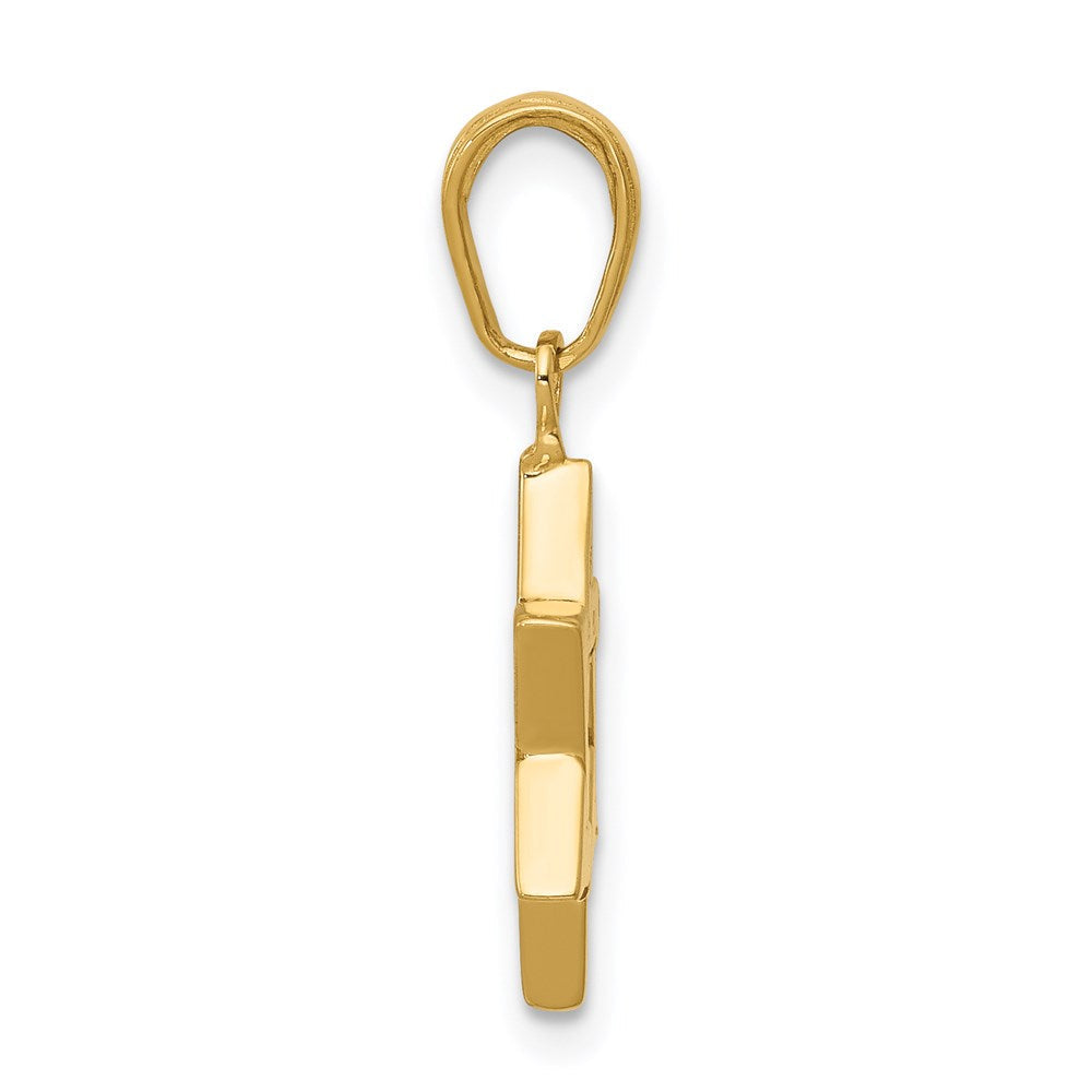 14K Gelbgold Polierter Davidstern-Anhänger