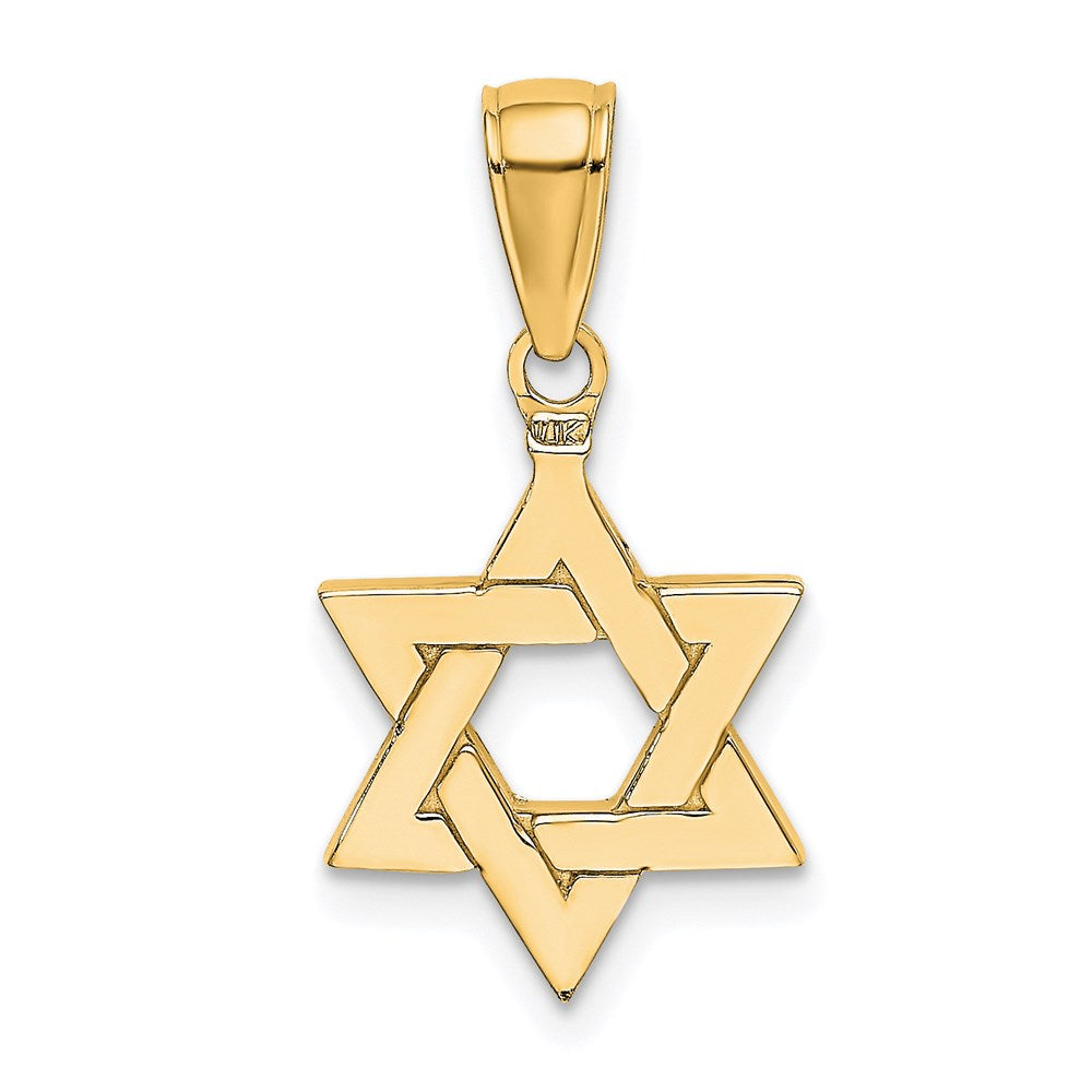 14K Gelbgold Polierter Davidstern-Anhänger