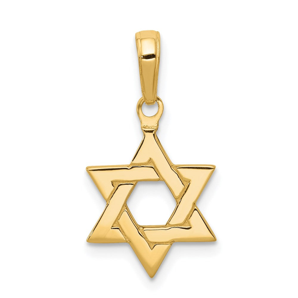 14K Gelbgold Polierter Davidstern-Anhänger