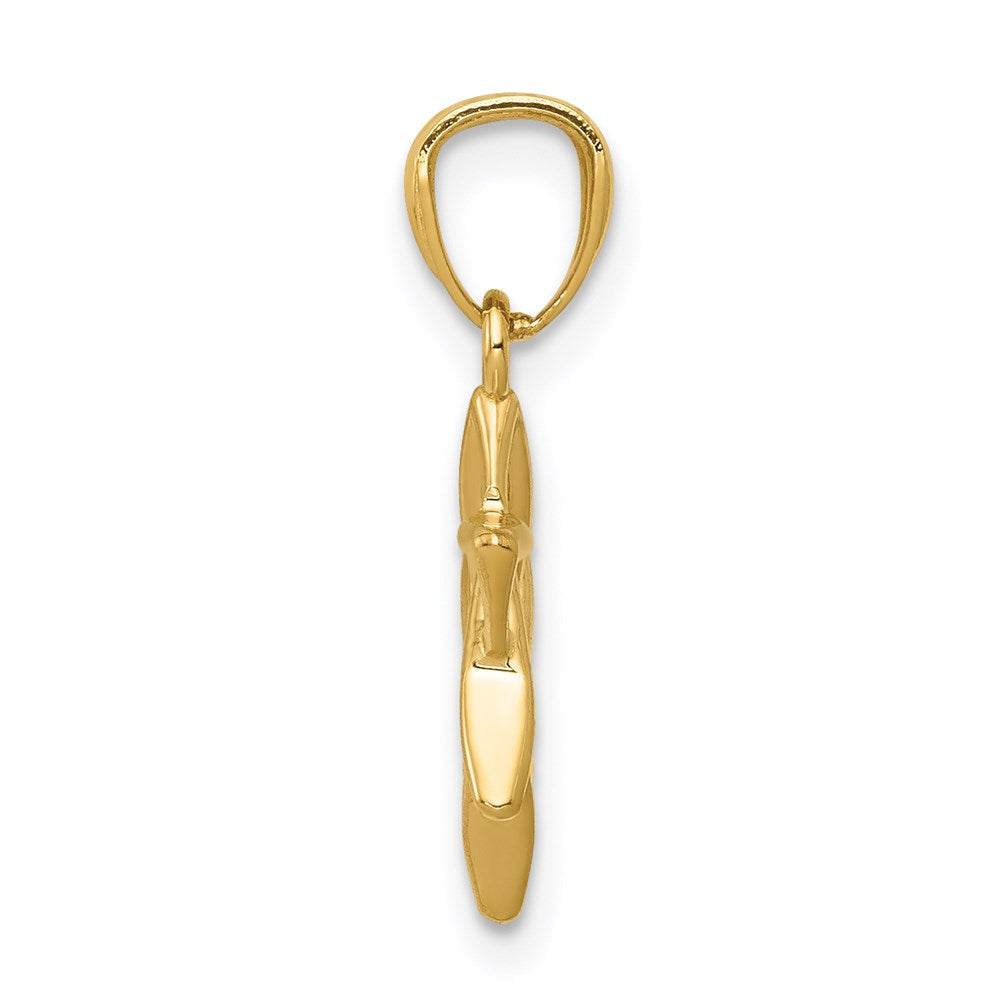 14K Gelbgold Poliert Stern Of David Anhänger