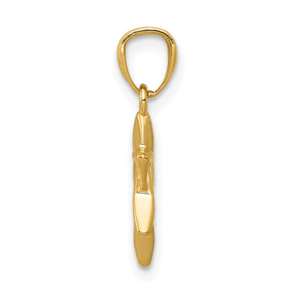14K Gelbgold Poliert Stern Of David Anhänger