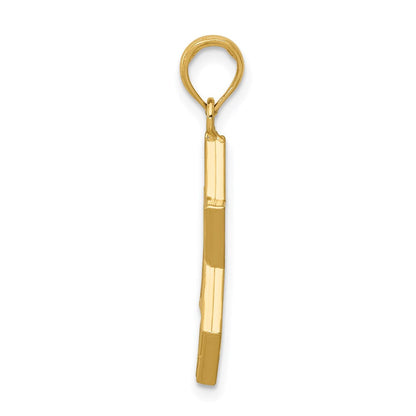 14K Gelbgold Polierter Davidstern-Anhänger