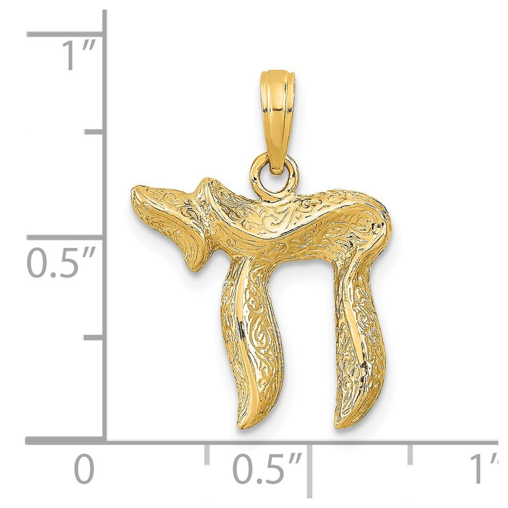 14K Gelbgold Chai-Anhänger