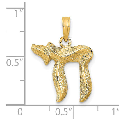 14K Gelbgold Chai-Anhänger