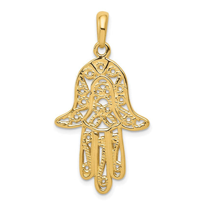 14K Gelbgold Chamseh-Anhänger, filigran