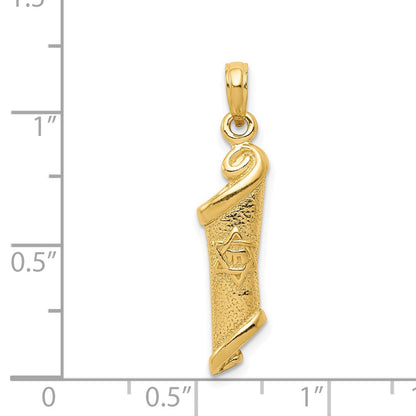 14K Gelbgold Tora-Anhänger mit Davidstern
