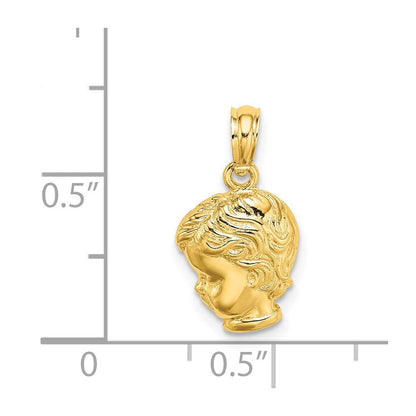 14K Gelbgold Junge Kopf Charm