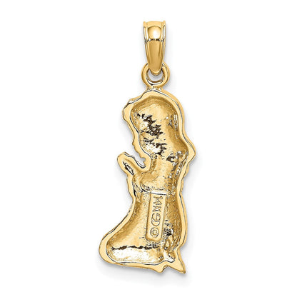 14K Gelbgold Betend Mädchen Charm