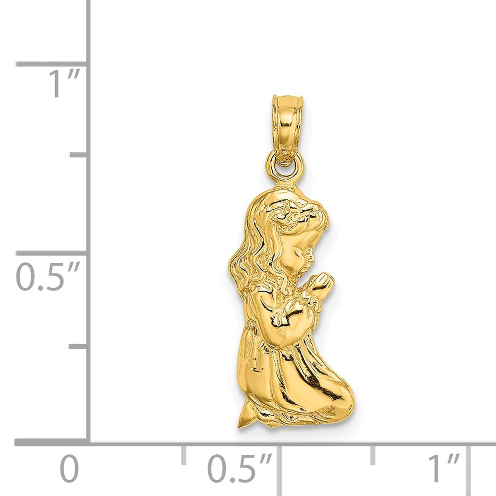 14K Gelbgold Betend Mädchen Charm