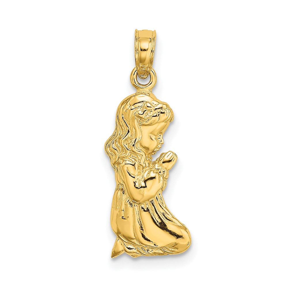 14K Gelbgold Betend Mädchen Charm